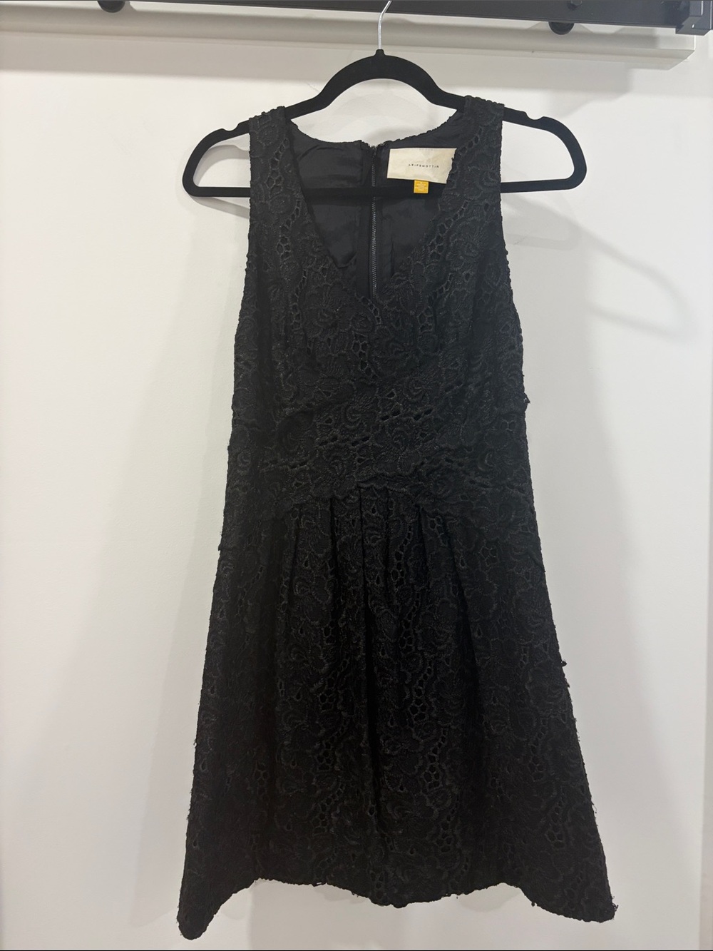 Anthropologie Black Eyelet Mini Dress